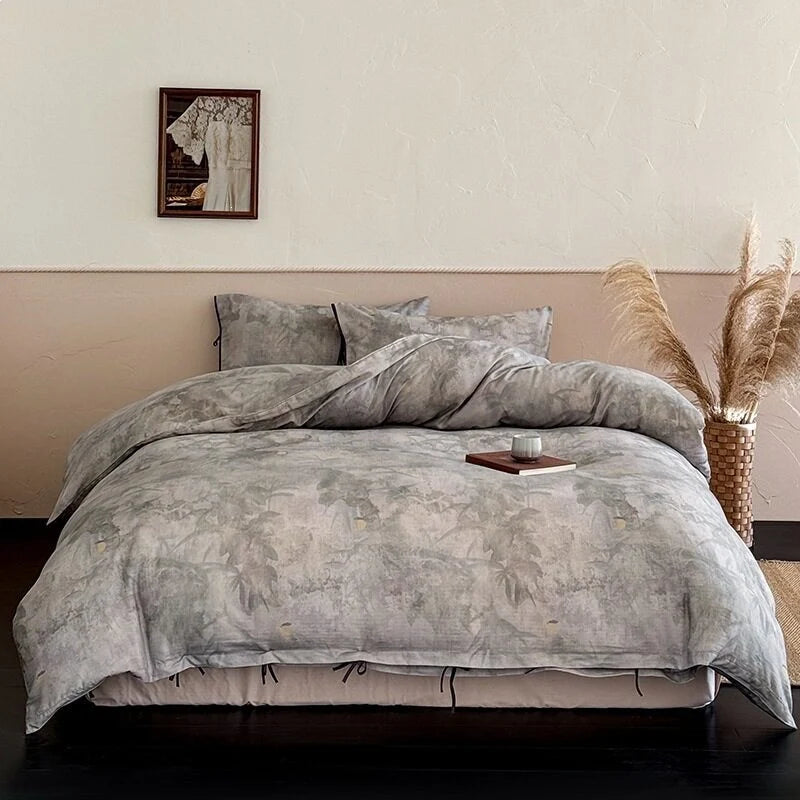 Bedding Set Cotton Satin Hotel Closure & Duvet Ties
