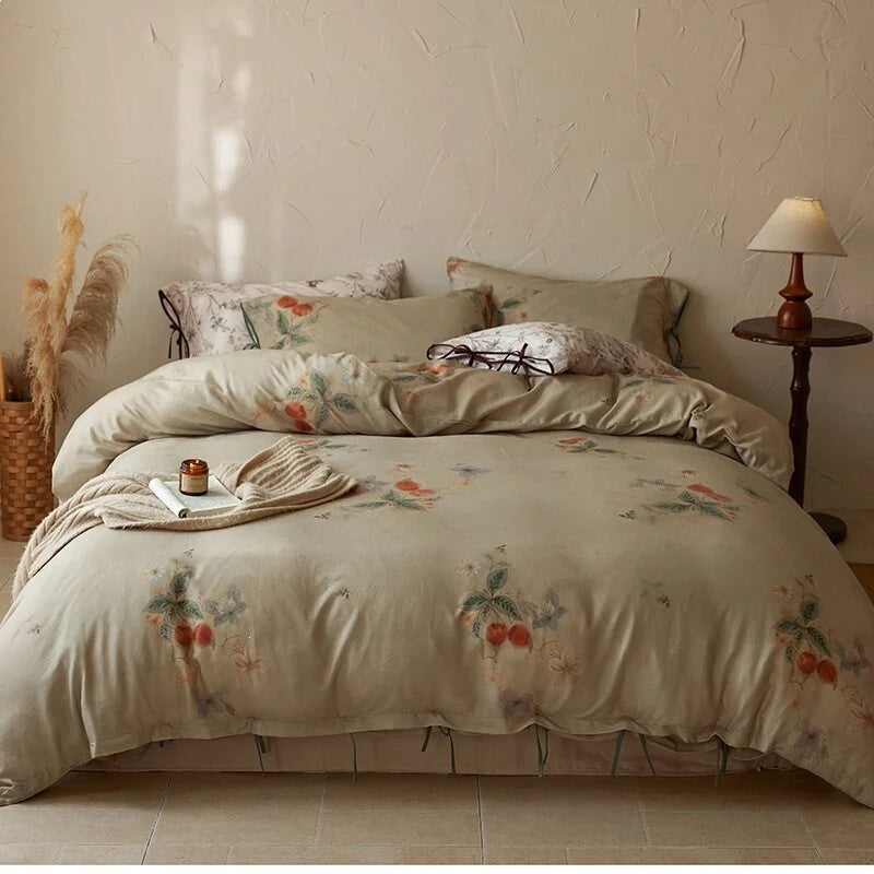 Bedding Set Cotton Satin Hotel Closure & Duvet Ties