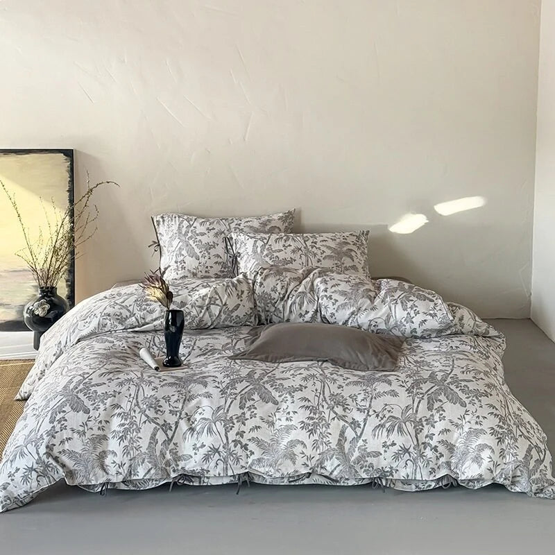 Bedding Set Cotton Satin Hotel Closure & Duvet Ties