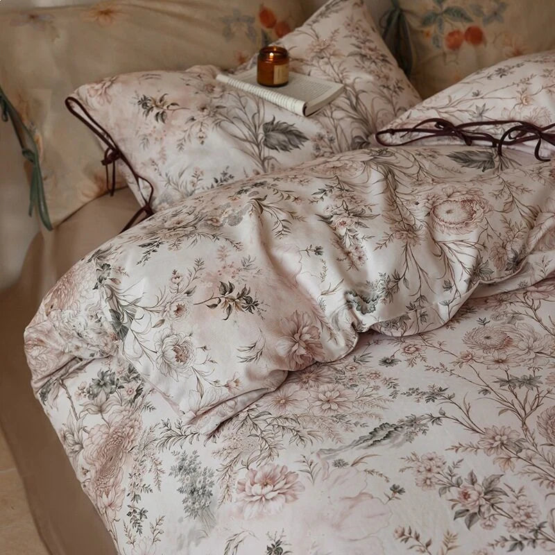 Bedding Set Cotton Satin Hotel Closure & Duvet Ties