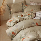 Bedding Set Cotton Satin Hotel Closure & Duvet Ties