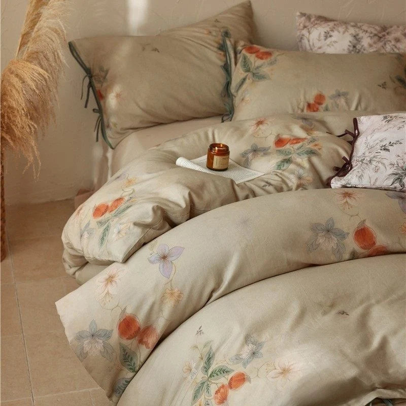Bedding Set Cotton Satin Hotel Closure & Duvet Ties