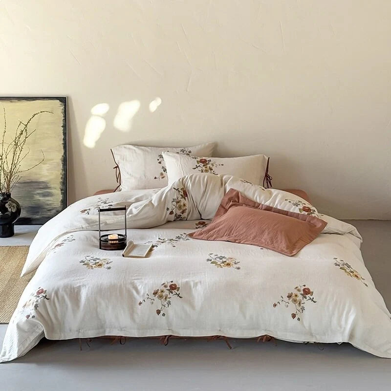 Bedding Set Cotton Satin Hotel Closure & Duvet Ties