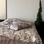 Bedding Set Cotton Satin Microfiber Marble Print Hotel Closure