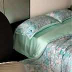 Bedding Set Cotton Satin Microfiber Marble Print Hotel Closure