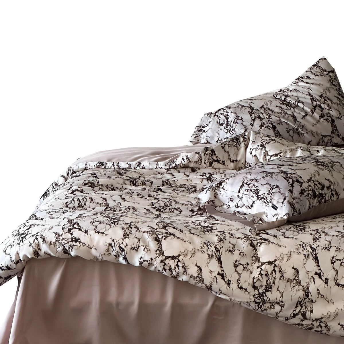 Bedding Set Cotton Satin Microfiber Marble Print Hotel Closure