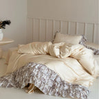 Bedding Set Cotton Satin Microfiber Marble Print Hotel Closure