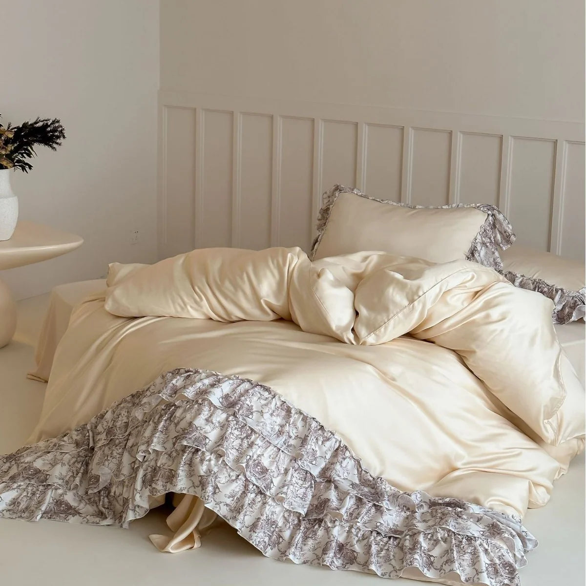 Bedding Set Cotton Satin Microfiber Marble Print Hotel Closure