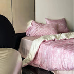 Bedding Set Cotton Satin Microfiber Marble Print Hotel Closure
