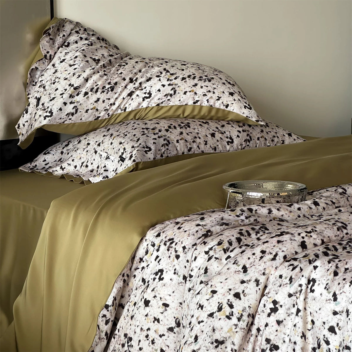 Bedding Set Cotton Satin Microfiber Marble Print Hotel Closure
