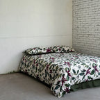 Bedding Set Cotton Satin Reversible Botanical Set of 4