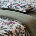 Bedding Set Cotton Satin Reversible Botanical Set of 4