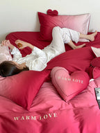 Bedding Set Cotton Satin Reversible Four-Piece