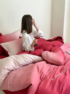 Bedding Set Cotton Satin Reversible Four-Piece