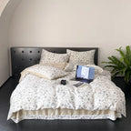 Bedding Set Cotton Satin Reversible Rose Print
