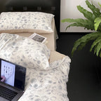 Bedding Set Cotton Satin Reversible Rose Print