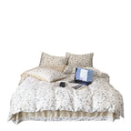Bedding Set Cotton Satin Reversible Rose Print