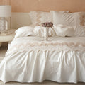 Bedding Set Cotton Satin Ruffle & Lace