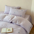 Bedding Set Cotton Satin Silky-Matte Berry Embroidery
