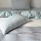 Bedding Set Cotton Satin Silky Striped Patchwork