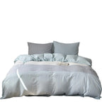 Bedding Set Cotton Satin Silky Striped Patchwork