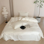Bedding Set Cotton Satin Star Embroidery 4-Piece
