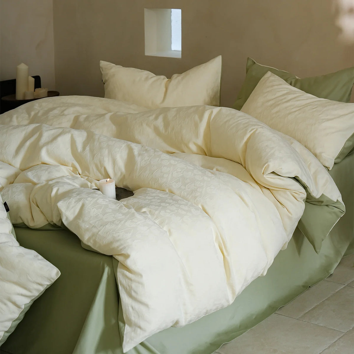 Bedding Set Cotton Satin Subtle Jacquard Machine Washable