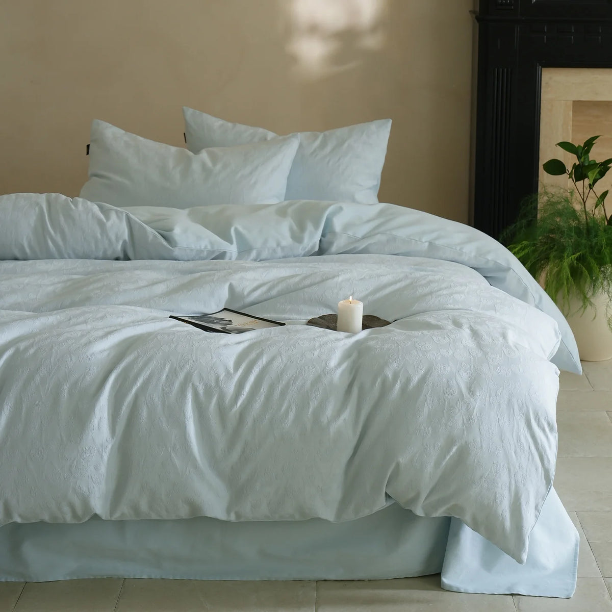 Bedding Set Cotton Satin Subtle Jacquard Machine Washable