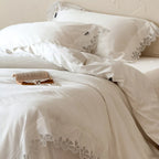 Bedding Set Cotton Satin Temperature-Regulating Lace Border