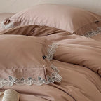 Bedding Set Cotton Satin Temperature-Regulating Lace Border