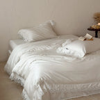 Bedding Set Cotton Satin Temperature-Regulating Lace Border