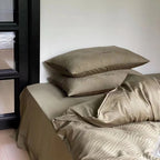 Bedding Set Cotton Satin Textured Wave Hotel-Style Closure