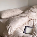 Bedding Set Cotton Satin Textured Wave Hotel-Style Closure