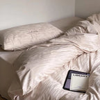 Bedding Set Cotton Satin Textured Wave Hotel-Style Closure