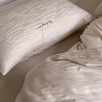 Bedding Set Cotton Satin Textured Wave Hotel-Style Closure