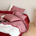 Bedding Set Cotton Satin Vichy Check Four Piece
