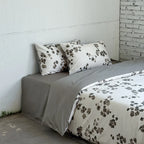 Bedding Set Cotton Satin Watercolor Floral Contrasting Edging