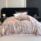Bedding Set Cotton Satin Watercolor Rose Print