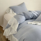 Bedding Set Cotton Seersucker Fine Pinstripe