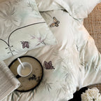 Bedding Set Embroidered Butterfly Breathable Machine Washable