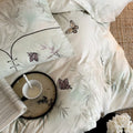 Bedding Set Embroidered Butterfly Breathable Machine Washable