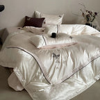 Bedding Set Embroidered Butterfly Satin Cotton Set of 4