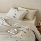 Bedding Set Embroidered Cotton Satin 4-Piece