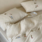 Bedding Set Embroidered Cotton Satin 4-Piece
