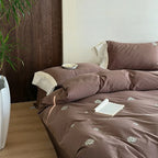 Bedding Set Embroidered Cotton Satin Four Piece