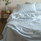 Bedding Set Embroidered Linen-Cotton Breathable All-Season