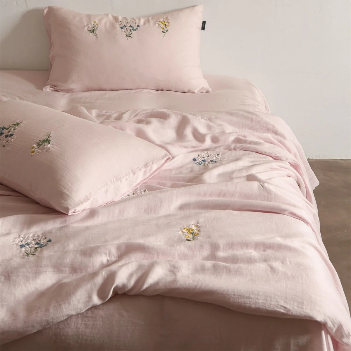Bedding Set Embroidered Linen-Cotton Breathable All-Season