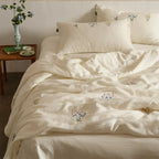 Bedding Set Embroidered Linen-Cotton Breathable All-Season