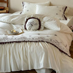 Bedding Set Embroidered Topper & Ruffled Bed Skirt