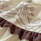 Bedding Set Embroidered Topper & Ruffled Bed Skirt